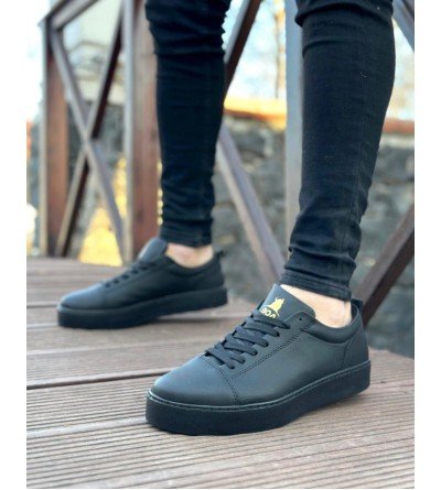 BA0104 Bağcıklı Siyah Cilt Spor Klasik Erkek Ayakkabı BA0104 Bağcıklı Siyah Cilt Spor Klasik Erkek Ayakkabı
