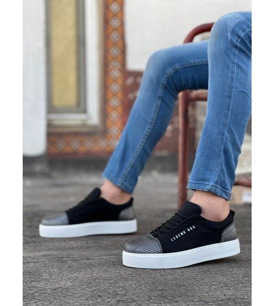BA0104 Bağcıklı Siyah Ekose Süet Beyaz Taban Spor Klasik Erkek Ayakkabı BA0104 Bağcıklı Siyah Ekose Süet Beyaz Taban Spor Klasik Erkek Ayakkabı