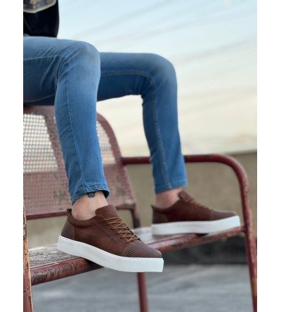BA0104 Bağcıklı Taba Ekose Spor Klasik Erkek Ayakkabı BA0104 Bağcıklı Taba Ekose Spor Klasik Erkek Ayakkabı