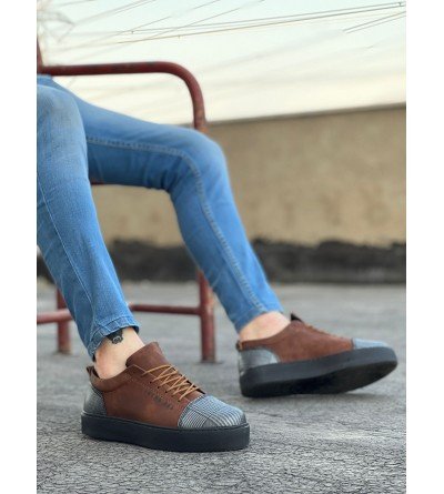 BA0104 Bağcıklı Taba Ekose Süet Siyah Taban Spor Klasik Erkek Ayakkabı BA0104 Bağcıklı Taba Ekose Süet Siyah Taban Spor Klasik Erkek Ayakkabı