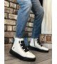 BA0142 Bantlı Erkek Yüksek Taban Beyaz Siyah Spor Bot BA0142 Bantlı Erkek Yüksek Taban Beyaz Siyah Spor Bot