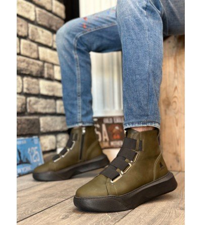 BA0142 Bantlı Erkek Yüksek Taban Haki Spor Bot BA0142 Bantlı Erkek Yüksek Taban Haki Spor Bot
