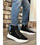 BA0142 Bantlı Erkek Yüksek Taban Siyah Spor Bot BA0142 Bantlı Erkek Yüksek Taban Siyah Spor Bot