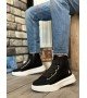 BA0142 Bantlı Erkek Yüksek Taban Siyah Spor Bot BA0142 Bantlı Erkek Yüksek Taban Siyah Spor Bot