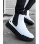 BA0150 Bağcıksız Bantlı Erkek Yüksek Taban Beyaz Siyah Taban Spor Bot BA0150 Bağcıksız Bantlı Erkek Yüksek Taban Beyaz Siyah Taban Spor Bot