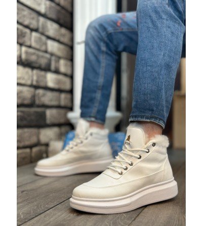 BA0151 İçi Kürklü Bağcıklı Beyaz Erkek Tarz Spor Bot BA0151 İçi Kürklü Bağcıklı Beyaz Erkek Tarz Spor Bot