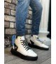 BA0155 Bağcıklı Erkek Yüksek Taban Beyaz Siyah Taban Spor Bot BA0155 Bağcıklı Erkek Yüksek Taban Beyaz Siyah Taban Spor Bot