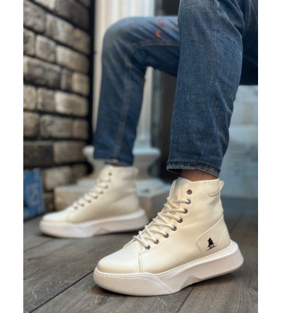 BA0155 Bağcıklı Erkek Yüksek Taban Beyaz Spor Bot BA0155 Bağcıklı Erkek Yüksek Taban Beyaz Spor Bot