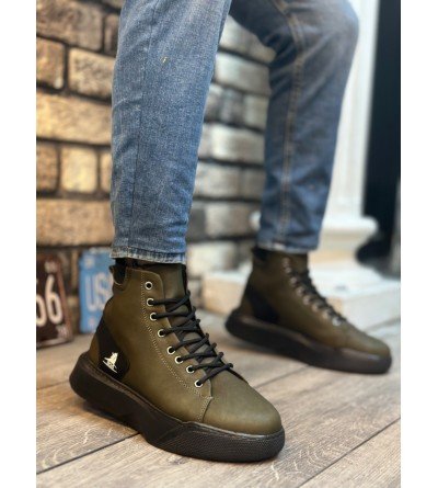 BA0155 Bağcıklı Erkek Yüksek Taban Haki Spor Bot BA0155 Bağcıklı Erkek Yüksek Taban Haki Spor Bot