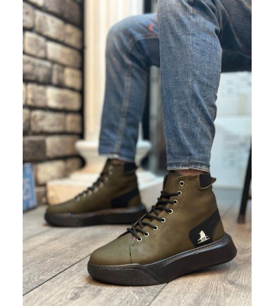 BA0155 Bağcıklı Erkek Yüksek Taban Haki Spor Bot BA0155 Bağcıklı Erkek Yüksek Taban Haki Spor Bot