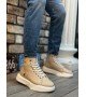 BA0155 Bağcıklı Erkek Yüksek Taban Krem Beyaz Taban Spor Bot BA0155 Bağcıklı Erkek Yüksek Taban Krem Beyaz Taban Spor Bot