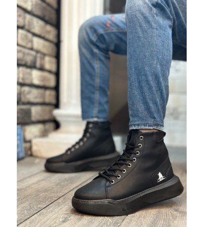 BA0155 Bağcıklı Erkek Yüksek Taban Siyah Spor Bot BA0155 Bağcıklı Erkek Yüksek Taban Siyah Spor Bot