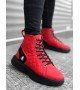 BA0159 Bağcıklı Kırmızı Kapitone Erkek Yüksek Taban Spor Bot BA0159 Bağcıklı Kırmızı Kapitone Erkek Yüksek Taban Spor Bot