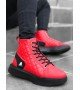 BA0159 Bağcıklı Kırmızı Kapitone Erkek Yüksek Taban Spor Bot BA0159 Bağcıklı Kırmızı Kapitone Erkek Yüksek Taban Spor Bot
