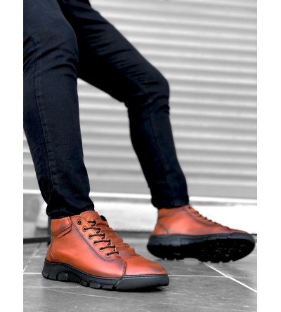 BA0213 Gizli Bağcıklı Hakiki Deri Taba Erkek Yarım Bilek Bot BA0213 Gizli Bağcıklı Hakiki Deri Taba Erkek Yarım Bilek Bot