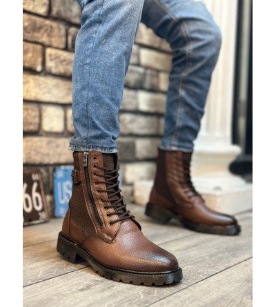 BA0218 Yan Toka Fermuarlı Açık Taba Erkek Spor Klasik Postal Bot BA0218 Yan Toka Fermuarlı Açık Taba Erkek Spor Klasik Postal Bot