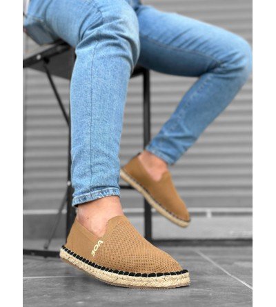 BA0224 BOA Rahat Düz Taban Espadril Örme Triko Taba Günlük Erkek Ayakkabı BA0224 BOA Rahat Düz Taban Espadril Örme Triko Taba Günlük Erkek Ayakkabı