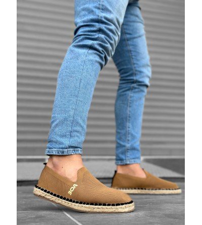 BA0224 BOA Rahat Düz Taban Espadril Örme Triko Taba Günlük Erkek Ayakkabı BA0224 BOA Rahat Düz Taban Espadril Örme Triko Taba Günlük Erkek Ayakkabı