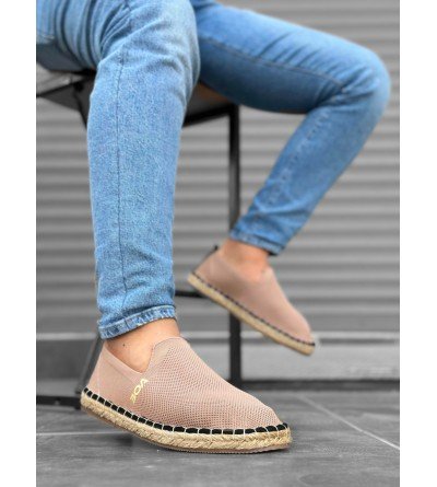 BA0224 BOA Rahat Düz Taban Espadril Örme Triko Vizon Günlük Erkek Ayakkabı BA0224 BOA Rahat Düz Taban Espadril Örme Triko Vizon Günlük Erkek Ayakkabı