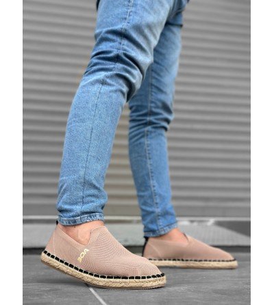 BA0224 BOA Rahat Düz Taban Espadril Örme Triko Vizon Günlük Erkek Ayakkabı BA0224 BOA Rahat Düz Taban Espadril Örme Triko Vizon Günlük Erkek Ayakkabı