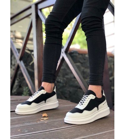 BA0238 BOA Yüksek Taban Beyaz Siyah Bağcıklı Erkek Ayakkabı BA0238 BOA Yüksek Taban Beyaz Siyah Bağcıklı Erkek Ayakkabı