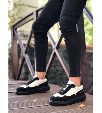 BA0238 BOA Yüksek Taban Siyah Beyaz Bağcıklı Erkek Ayakkabı BA0238 BOA Yüksek Taban Siyah Beyaz Bağcıklı Erkek Ayakkabı