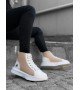 BA0256 Bağcıklı Erkek Yüksek Taban Beyaz Krem Taban Spor Bot BA0256 Bağcıklı Erkek Yüksek Taban Beyaz Krem Taban Spor Bot
