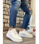 BA0302 Boa Kalın Taban Bağcıksız Tarz Casual Beyaz Erkek Ayakkabı BA0302 Boa Kalın Taban Bağcıksız Tarz Casual Beyaz Erkek Ayakkabı