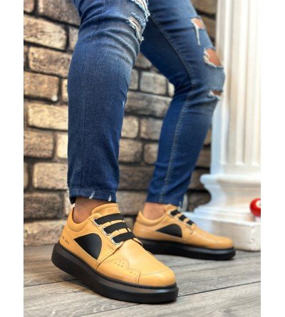 BA0302 Boa Kalın Taban Bağcıksız Tarz Casual Karamel Renk Erkek Ayakkabı BA0302 Boa Kalın Taban Bağcıksız Tarz Casual Karamel Renk Erkek Ayakkabı