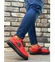 BA0302 Boa Kalın Taban Bağcıksız Tarz Casual Kırmızı Siyah Erkek Ayakkabı BA0302 Boa Kalın Taban Bağcıksız Tarz Casual Kırmızı Siyah Erkek Ayakkabı