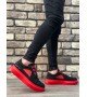 BA0302 Boa Kalın Taban Bağcıksız Tarz Casual Siyah Kırmızı Erkek Ayakkabı BA0302 Boa Kalın Taban Bağcıksız Tarz Casual Siyah Kırmızı Erkek Ayakkabı
