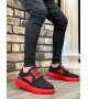 BA0302 Boa Kalın Taban Bağcıksız Tarz Casual Siyah Kırmızı Erkek Ayakkabı BA0302 Boa Kalın Taban Bağcıksız Tarz Casual Siyah Kırmızı Erkek Ayakkabı