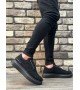BA0302 Boa Kalın Taban Bağcıksız Tarz Casual Siyah Siyah Erkek Ayakkabı BA0302 Boa Kalın Taban Bağcıksız Tarz Casual Siyah Siyah Erkek Ayakkabı