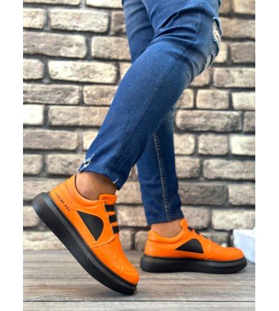 BA0302 Boa Kalın Taban Bağcıksız Tarz Casual Turuncu Erkek Ayakkabı BA0302 Boa Kalın Taban Bağcıksız Tarz Casual Turuncu Erkek Ayakkabı