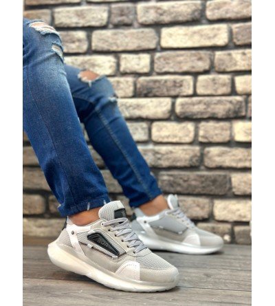 BA0313 Balon Taban Rahat Casual Gri Erkek Ayakkabısı BA0313 Balon Taban Rahat Casual Gri Erkek Ayakkabısı