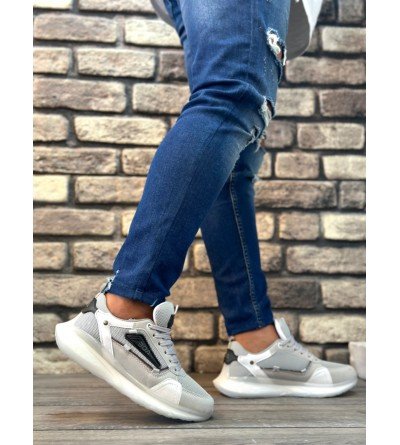 BA0313 Balon Taban Rahat Casual Gri Erkek Ayakkabısı BA0313 Balon Taban Rahat Casual Gri Erkek Ayakkabısı