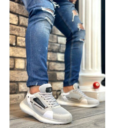 BA0313 Balon Taban Rahat Casual Gri Erkek Ayakkabısı BA0313 Balon Taban Rahat Casual Gri Erkek Ayakkabısı