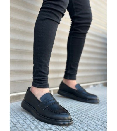 BA0316 Bağcıksız Yüksek Siyah Taban Klasik Cilt Corcik Erkek Ayakkabı BA0316 Bağcıksız Yüksek Siyah Taban Klasik Cilt Corcik Erkek Ayakkabı