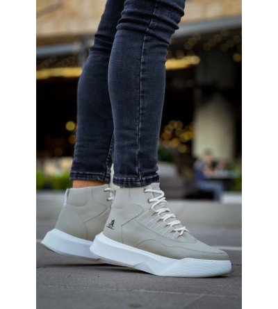 BA0318 Bağcıklı Erkek Yüksek Taban Gri Taban Spor Bot BA0318 Bağcıklı Erkek Yüksek Taban Gri Taban Spor Bot