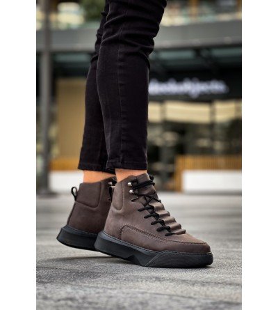 BA0321 Gizli Bağcıklı Erkek Yüksek Taban Kahverengi Spor Bot BA0321 Gizli Bağcıklı Erkek Yüksek Taban Kahverengi Spor Bot