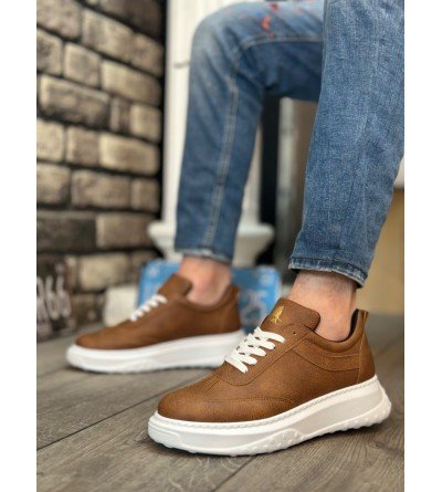 BA0327 BOA Taba Beyaz Kalın Yüksek Taban Bağcıklı Spor Erkek Ayakkabı BA0327 BOA Taba Beyaz Kalın Yüksek Taban Bağcıklı Spor Erkek Ayakkabı