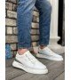 BA0329 3 Bant Beyaz Gümüş Detaylı Kalın Taban Casual Erkek Ayakkabı BA0329 3 Bant Beyaz Gümüş Detaylı Kalın Taban Casual Erkek Ayakkabı
