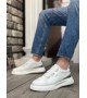 BA0329 3 Bant Beyaz Gümüş Detaylı Kalın Taban Casual Erkek Ayakkabı BA0329 3 Bant Beyaz Gümüş Detaylı Kalın Taban Casual Erkek Ayakkabı