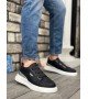 BA0329 3 Bant Siyah Gümüş Detaylı Kalın Taban Casual Erkek Ayakkabı BA0329 3 Bant Siyah Gümüş Detaylı Kalın Taban Casual Erkek Ayakkabı