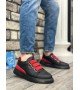 BA0329 3 Bant Siyah Kırmızı Detaylı Kalın Taban Casual Erkek Ayakkabı BA0329 3 Bant Siyah Kırmızı Detaylı Kalın Taban Casual Erkek Ayakkabı