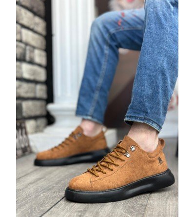 BA0331 Bağcıklı Erkek Yüksek Taban Taba Süet Siyah Taban Spor Ayakkabı BA0331 Bağcıklı Erkek Yüksek Taban Taba Süet Siyah Taban Spor Ayakkabı