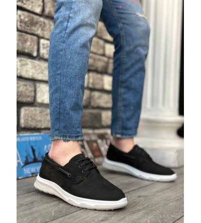 BA0337 İçi Dışı Hakiki Nubuk Deri Classic Siyah Günlük Erkek Ayakkabı BA0337 İçi Dışı Hakiki Nubuk Deri Classic Siyah Günlük Erkek Ayakkabı