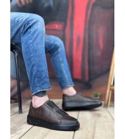 BA0347 İçi Dışı Hakiki Deri Çift Bantlı Kahverengi Casual Erkek Ayakkabı BA0347 İçi Dışı Hakiki Deri Çift Bantlı Kahverengi Casual Erkek Ayakkabı