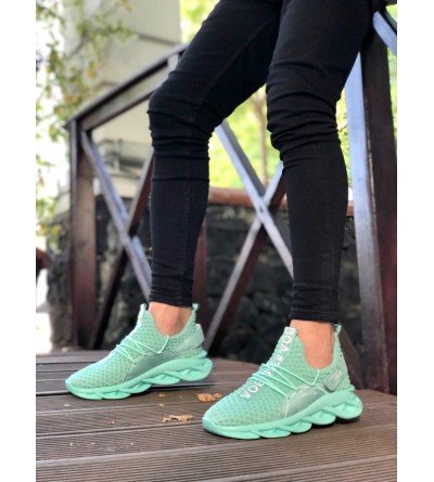 BA0350 Yüksek Taban Tarz Sneakers Cırt Detaylı Mint Yeşili Erkek Spor Ayakkabısı BA0350 Yüksek Taban Tarz Sneakers Cırt Detaylı Mint Yeşili Erkek Spor Ayakkabısı
