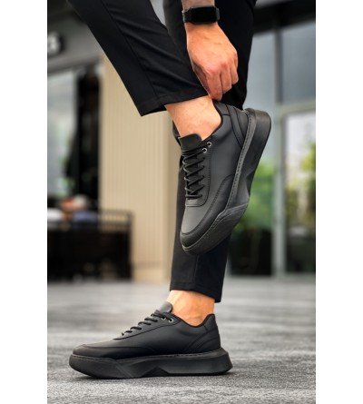 BA0354 Günlük Bağcıklı Erkek Siyah Yüksek Taban Spor Ayakkabı BA0354 Günlük Bağcıklı Erkek Siyah Yüksek Taban Spor Ayakkabı